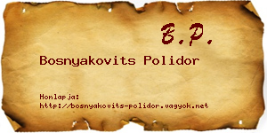 Bosnyakovits Polidor névjegykártya